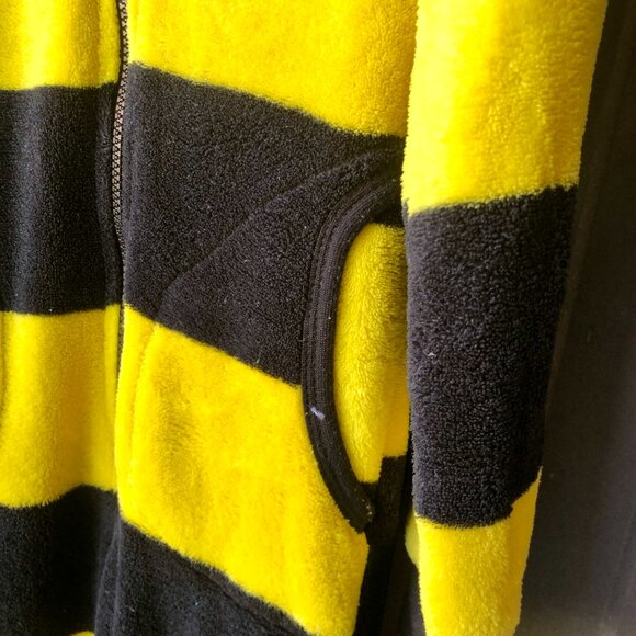 🐝 FUNTIME Bee Halloween Costume Kids Size M 10-12 yo Fleece Jumpsuit Pajamas - Picture 6 of 9